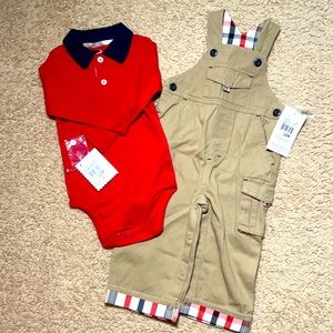 Hartstrings 12M bodysuit and matching overalls NWT